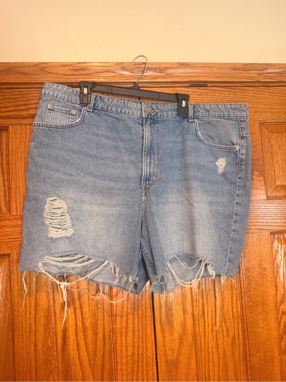 Divided by H&M  Light Blue Distressed Denim Shorts Size XXL